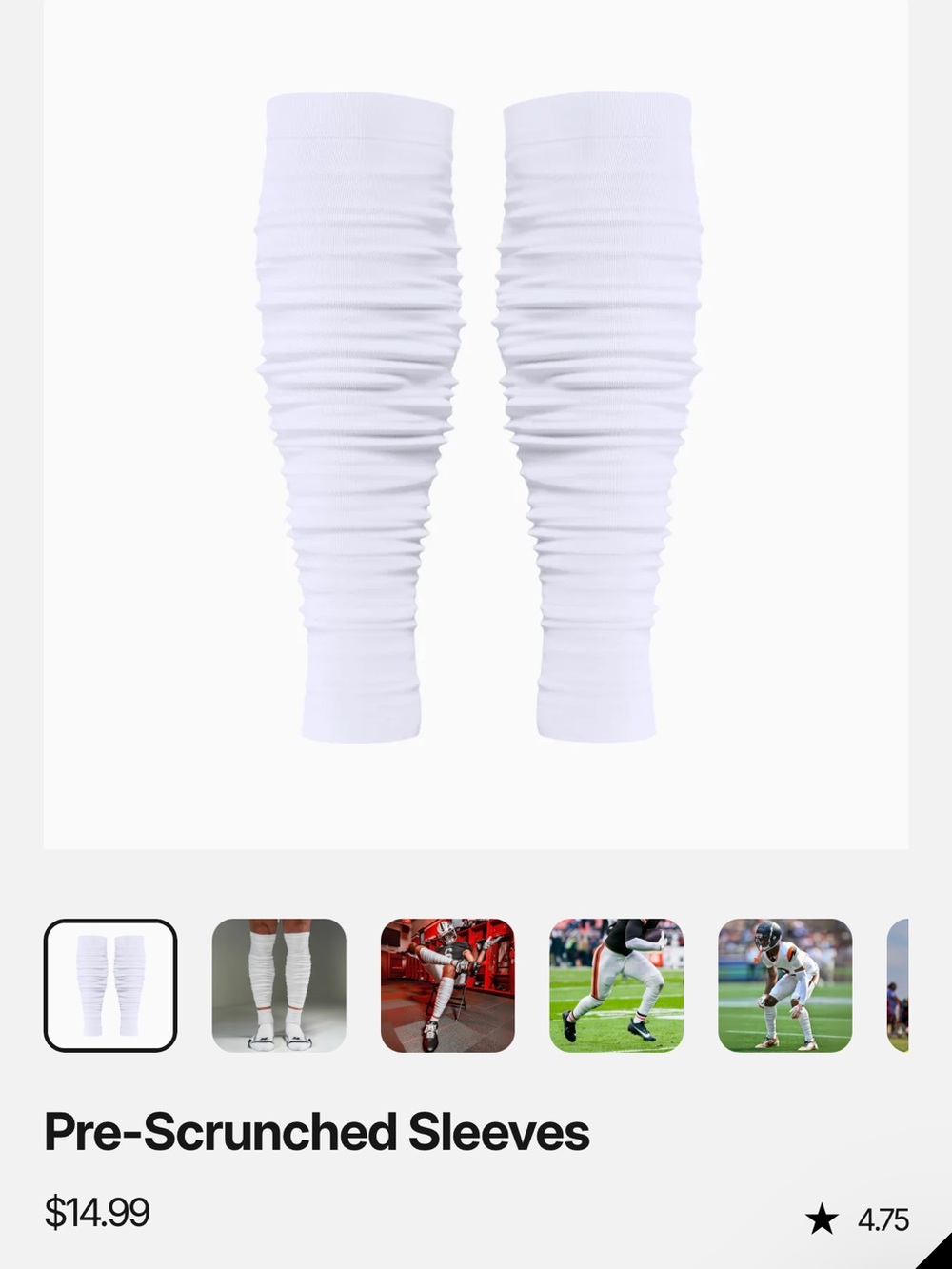 Pre-Scrunched Sleeves - White